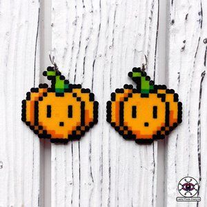 Halloween Pumpkin Perler Earrings
